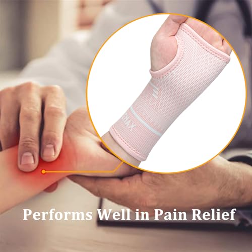 INDEEMAX Copper Wrist Compression Sleeve 1 Pair, Comfortable Hand Brace Support for Arthritis, Tendonitis, Sprains, Workou...