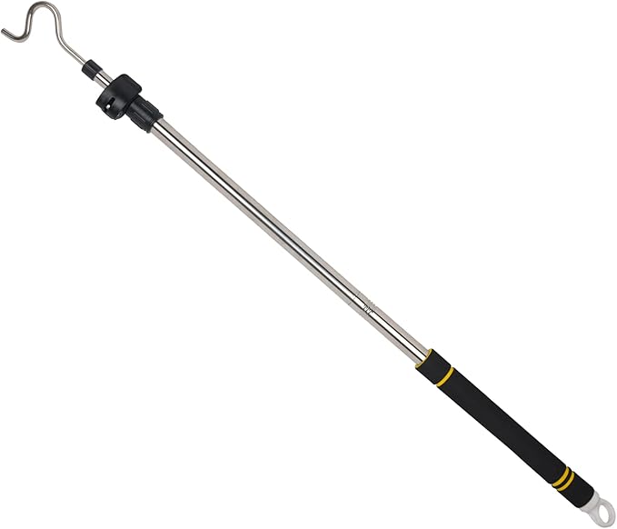 Greeily Clothes Hanger Reaching Hook Telescopic Adjustment clothes hook pole Light and can Extend from 37" to 65" with 4.7...