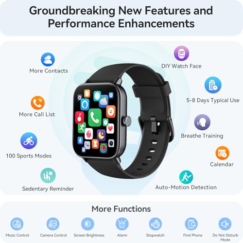 Smart Watch for Men Android & iPhone, Alexa Built-in, 1.8" Touch Screen Fitness Tracker, IP68 Waterproof Heart Rate/Sleep/...