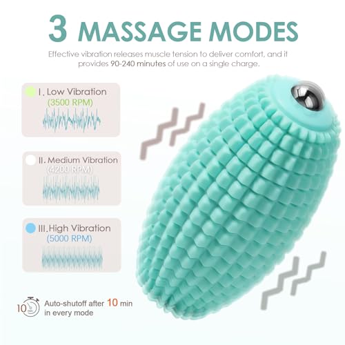 YIXIUTEN Vibrating Massage Ball for Muscle Recovery, Silicone Myofascial Massage Ball, Plantar Fasciitis Relief,Hip & Psoa...