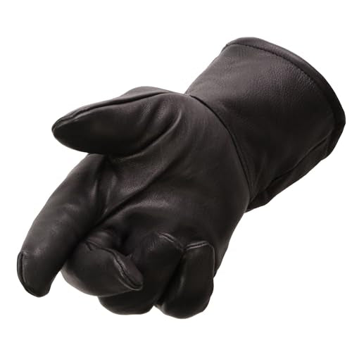 Men's Long Cuff Deer Skin Thermal lined Gauntlet Gloves
