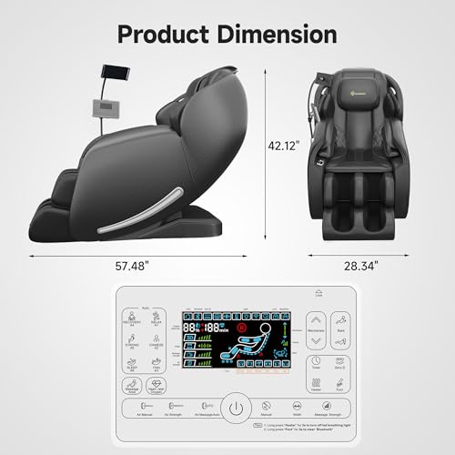 Real Relax 2026 Massage Chair Full Body,Zero Gravity SL-Track Shiatsu Massage Recliner with Upgraded Phone Controller and ...