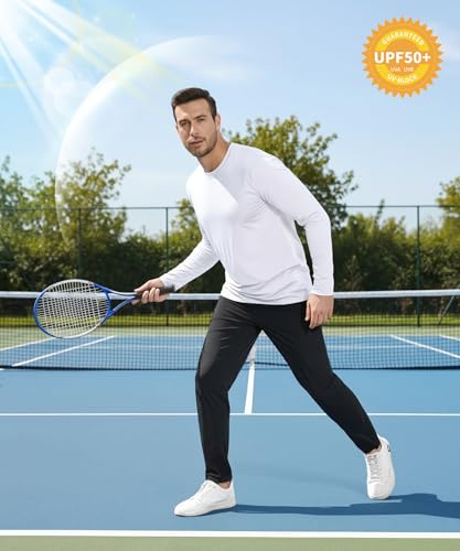 Men's 1, 3 or 5 Pack Performance Long Sleeve T-Shirts, UPF 50+ Sun Protection Shirts, Athletic Gym Workout Shirts for Running