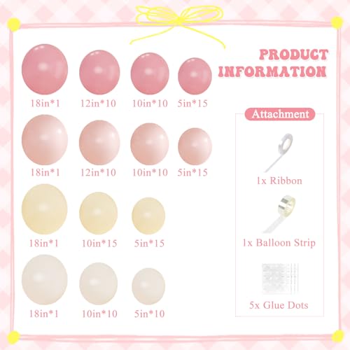 Pink and Yellow Balloon Arch Kit Pastel Pink Light Pink Yellow Sand White Balloons for Birthday Baby Shower Bridal Shower ...