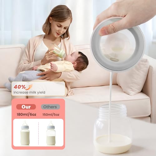 Saglve Wearable Breast Pump ABP-1308 | SPA-Level Comfort 3 Modes & 9 Levels Wearable Breastfeeding Pump, Low-Noise Electri...