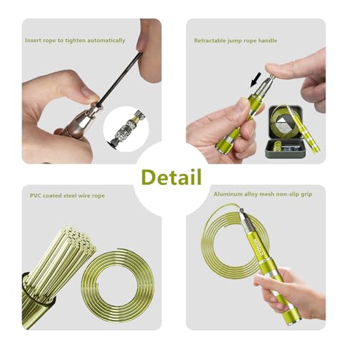 MOGOLD Speed Jump Rope - Tangle-Free Foldable Grip Skipping Rope for Fitness, Boxing & Cardio - Durable PVC Cable for Men ...