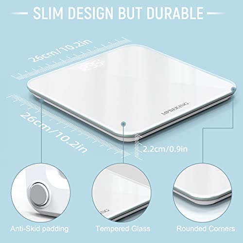 Scale for Body Weight, High Accuracy Bathroom Digital Scales, Bluetooth Weighing Scale, Unlimited Users, LCD Display, Roun...