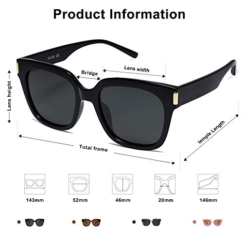 SOJOS Polarized Sunglasses for Women Men Trendy Square Large Sun Glasses SJ2149