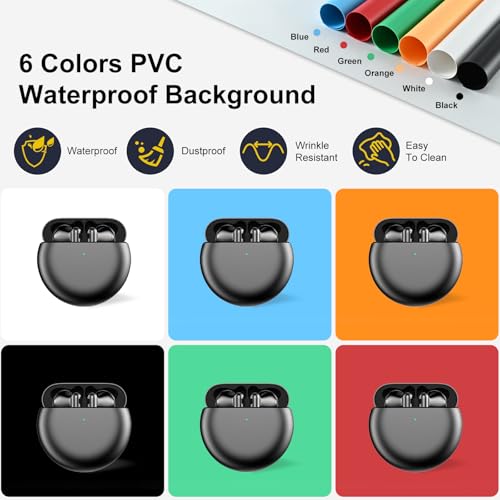 BENOISON Light Box Photography - 16"x16"x12" Portable Shooting Tent with 120 LEDs & 6 Backdrops for Jewelry Watches Cosmet...