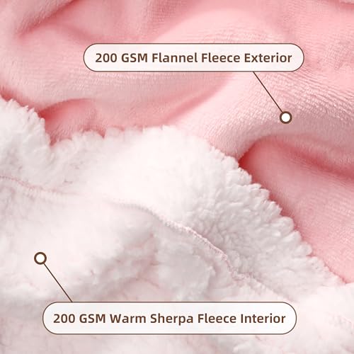 Yosamio Hooded Blanket Wearable Super Soft Flannel & Sherpa, Oversized Fleece Hoodie Blanket, Cozy Wearable Blanket