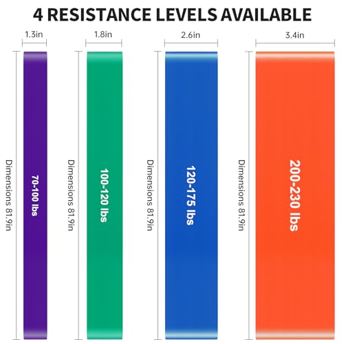 YONKFUL Pull Up Assistance Bands Set 5 LBS - 230 LBS, Long Resistance Bands for Pull Ups Working Out, Gym Workout Bands fo...