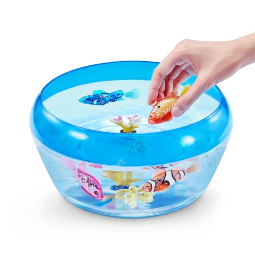 Robo Alive Robo Fish Robotic Swimming Fish (Teal + Orange) by ZURU Water Activated, Changes Color, Comes with Batteries, A...