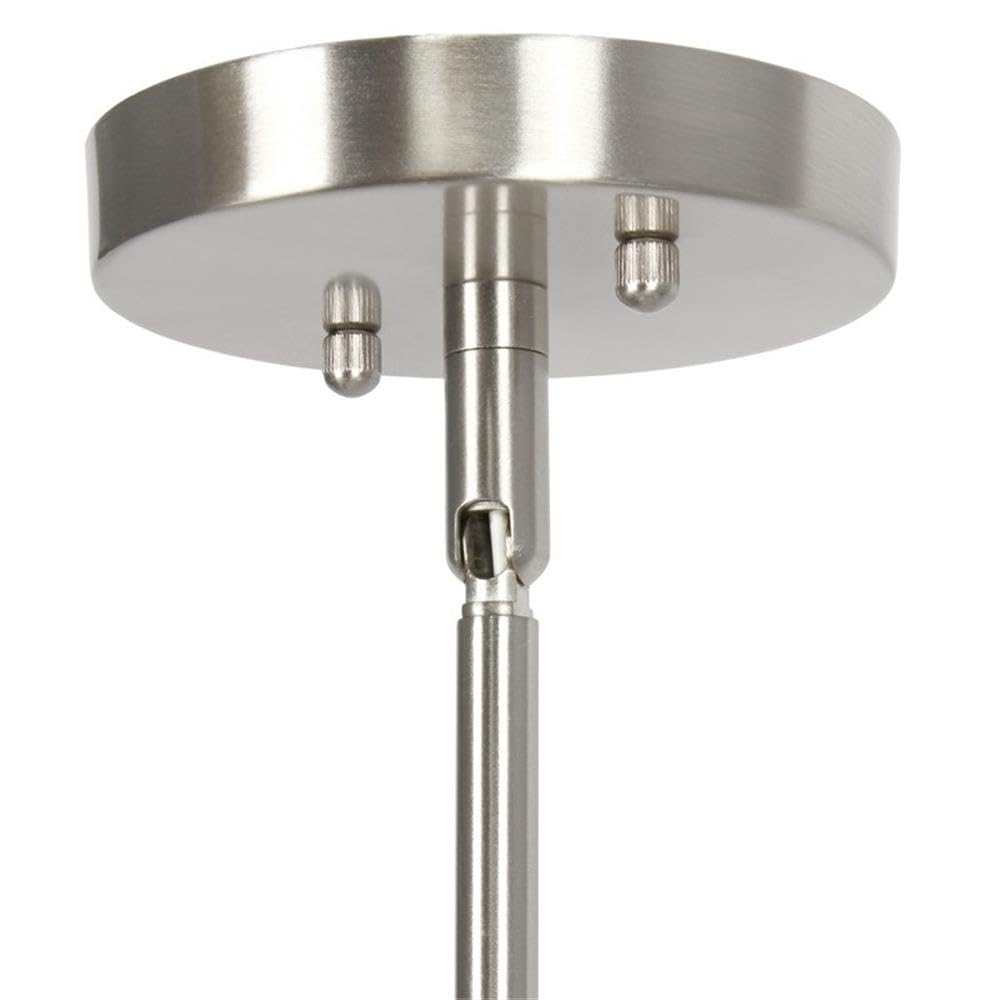 Elegant Designs Ceiling Pendant Light, 1-Lt, Clear Glass, Brushed Nickel, Model PT1020-BSN, 5.75in High for Kitchen, Dining, Living Room
