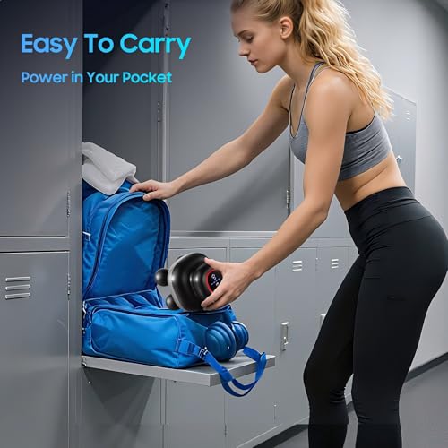 Massage Gun – Electric Body Massager with 4 Heads, Handheld Percussion Muscle Massager, Deep Tissue Back Massager for Musc...