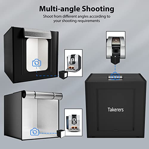 Takerers Photo Studio Light Box,39x39 Inch/100x100cm 210 LED Professional Photo Background Shooting Tent with 3 Stepless D...