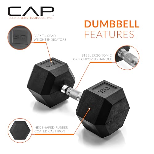 CAP Barbell Coated Dumbbell Weight | Multiple Options Pairs & Sets