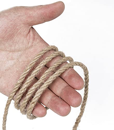 100 Feet 5mm Jute Twine, Heavy Duty Jute Rope, Natural Hemp Rope for DIY Arts Crafts, Gardening, Bundling，Home Decorating,...