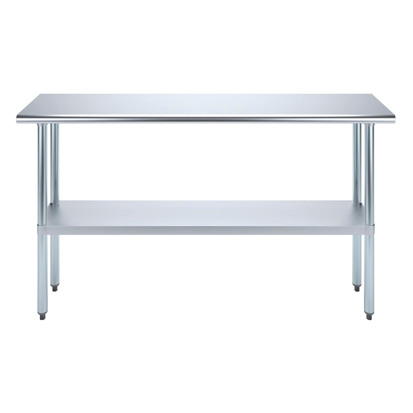 AmGood 14 in. x 72 in. Stainless Steel Work Table | Metal Kitchen Food Prep Table | NSF