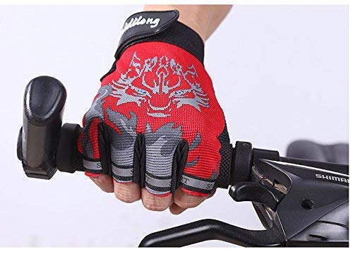 Kids Cycling Gloves for Girls Boys Youth Half Finger Sports Gloves Mittens Sun UV protection Gloves Breathable Non-slip Ge...
