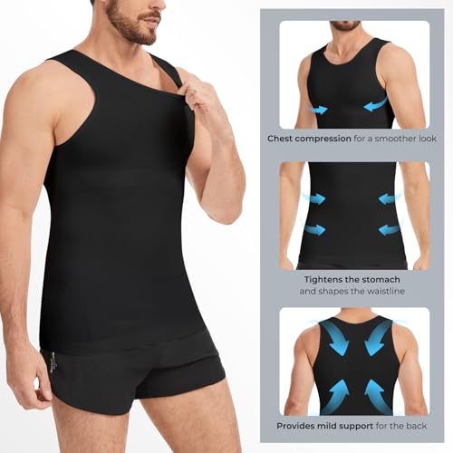 Sleeveless Compression Shirt Men Slimming Body Shaper Vest Mens Compression Tank Top Undershirt Shapewear Tummy Control