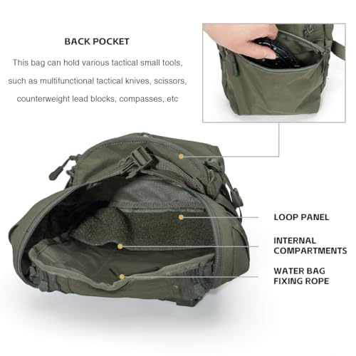 IDOGEAR SPORTS Tactical MOLLE Hydration Pack for 2L Water Bladder Reservoir Bag for Plate Carrier Outdoor Airsoft Paintball
