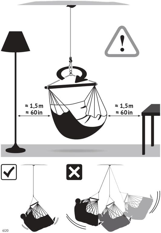 LA SIESTA® - Large Comfort Domingo Hammock Swing Chair & CasaMount - Weather & Tear Resistant Hanging Chair - Outdoor Indoor Hammock Chair w/Suspension Kit for Walls Ceilings Square Beams - Cedar