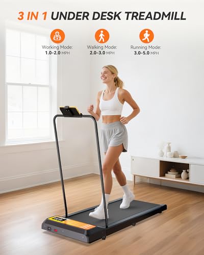 VITALTRACK Walking Pad with Incline and Handle Bar, 2.5 HP Quiet Under Desk Treadmills for Home Small, Portable Walking Pa...