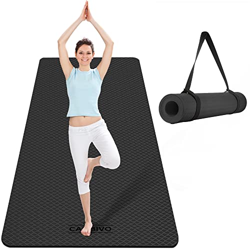 CAMBIVO Extra Wide Yoga Mat for Women and Men (72"/84"x 32"x 1/4") TPE Workout Mat, Non-slip Large Exercise Fitness Mat fo...