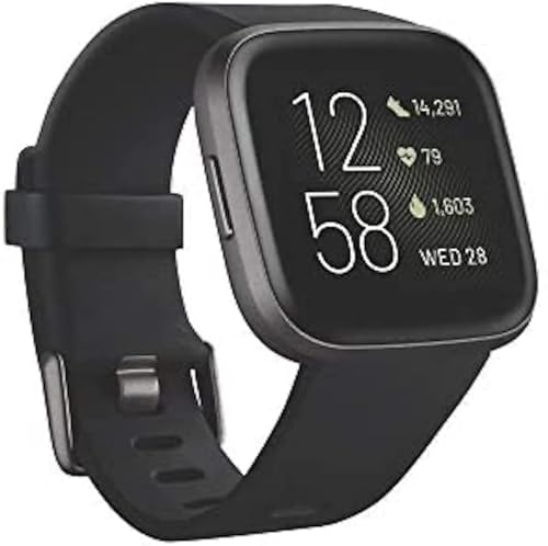 Fitbit Versa 2 Health & Fitness Smartwatch with Heart Rate, Music, Alexa Built-in, Sleep & Swim Tracking, Black/Carbon, On...