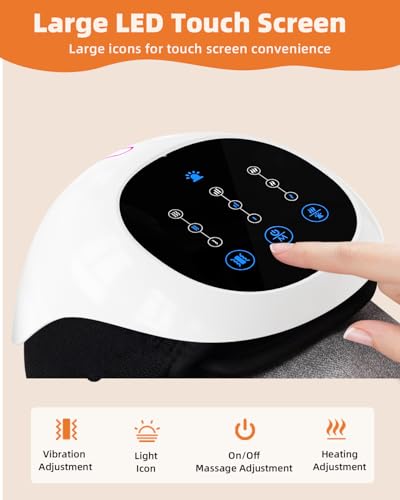 HXMBFBF Knee Massager, 3-in-1 Cordless with Heat and Red Light, Comfort 3 Vibration Modes and 3 Heating Levels Long Batter...