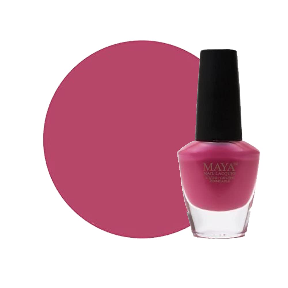 MAYA Halal Breathable Quick Dry Nail Polish, Vegan and Cruelty Free, Oxygen & Water Permeable (Pepto Pink), Non Toxic Gentle On