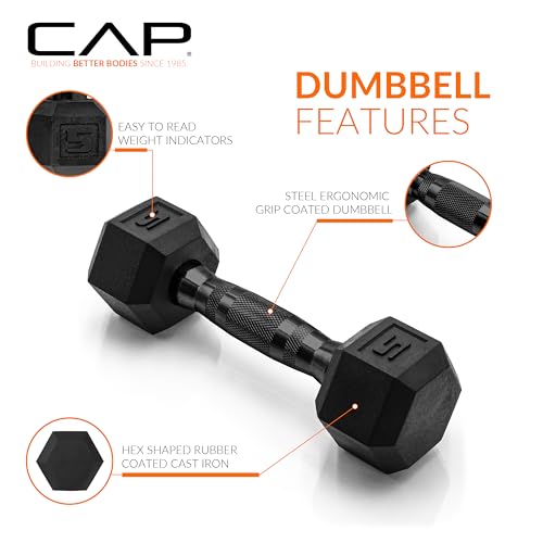 CAP Barbell Coated Dumbbell Weight | Multiple Options Pairs & Sets