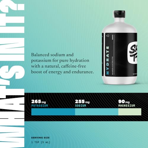 SALTT - Hydrate (18.6 oz) - Electrolytes Drops - Energy Boost - Sodium, Potassium, Magnesium, Zinc, Copper - Unflavored - ...