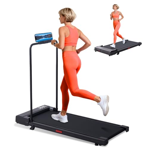 SUOUER Walking Pad with Handle Bar, Compact Portable Walking Pad Treadmills for Home/Apartment with Handles, 3.0HP Small E...