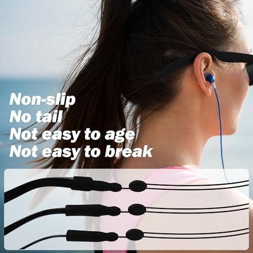 Edifeel Adjustable Glasses Strap, Anti-Slip Sunglasses Strap for Sports, No Tail Glasses Holder Cord, with Steel Wire Cabl...