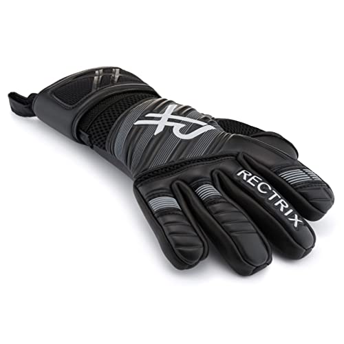 Rectrix 1.0 Goalkeeper Gloves (with Free Zip Case) - Negative Cut - Youth & Adult Sizes - Pro-Level Grip for Football Socc...