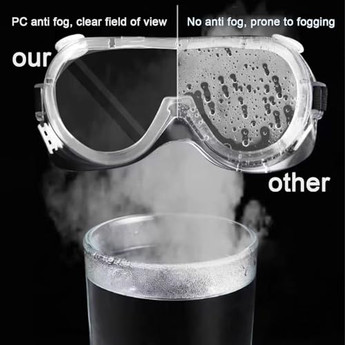 AmaStep Safety Goggles 6 Pack - Anti-Fog Protective Safety Glasses - Clear Lens Adjustable Soft Lightweight Protection Eye...