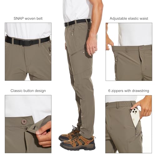 Arunlluta Hiking Pants for Men, Hiking Travel Pants Water-Resistant Mens Work Pants Stretch Quick Dry Lightweight