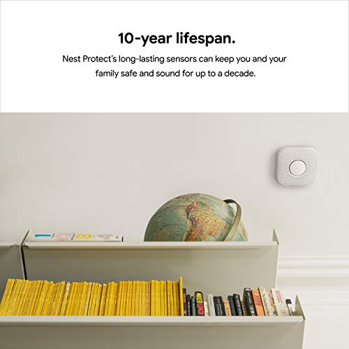 Google S3006WBUS Nest Protect, S3000BWES, 2nd Gen, Battery, 3-Pack Alarm-Smoke Carbon Monoxide Detector, 3, White