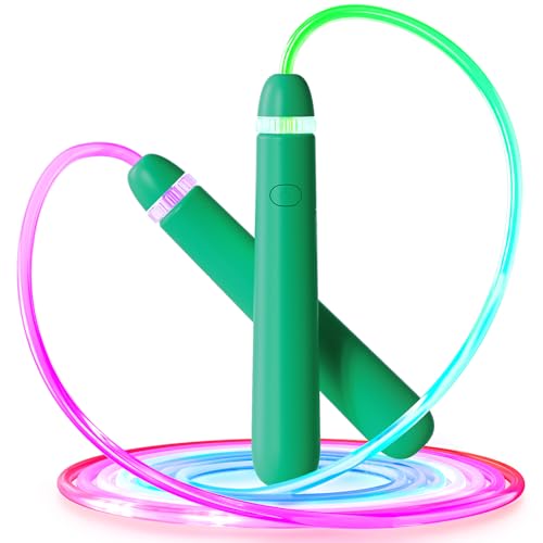 LED Light Up Jump Rope for Kids and Adult, Adjustable Glowing Skipping Rope for Boys and Girls, Colorful Luminous Jumping ...