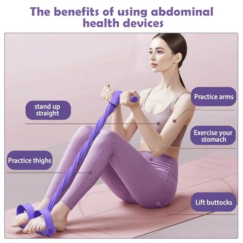 Multifunctional Pedal Resistance Band with Handle,4/6/8 Tubes for All Weights,Upgrade Heavy-Duty TPE Tubes with 300% Stret...