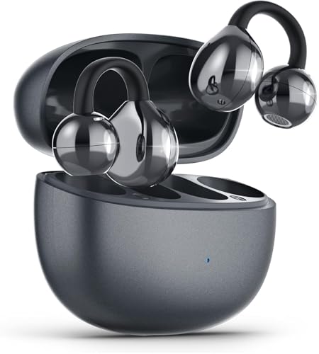 Open Ear Earbuds, Air Conduction Headphones Wireless Earbuds Bluetooth 5.4, Clip on Headphones with Mic 42H Playtime, Over...
