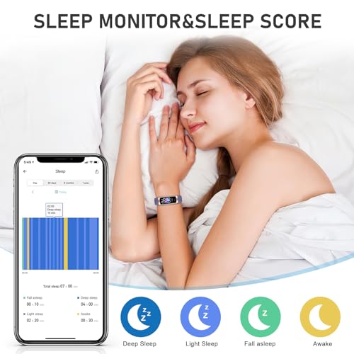 Fitness Tracker with 24/7Heart Rate, Blood Pressure, Sleep Tracking, Calorie, Activity Tracker with 1.1" AMOLED Color Scre...