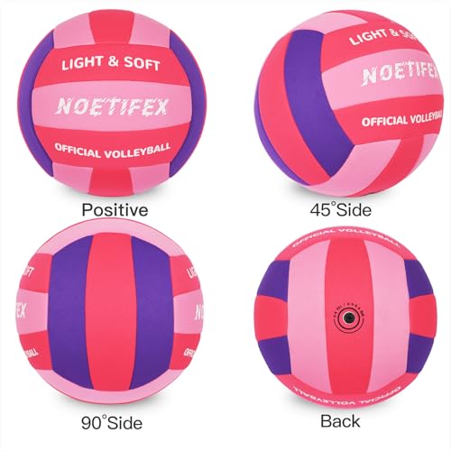 Noetifex Soft Volleyball-Super Soft Fabric Light Volleyball for Indoor Practice Safe and Quiet Kids Youth Beginners House ...