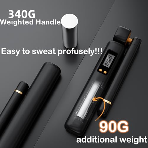 Cordless Jump Rope with Counter - Adjustable Length Ropeless Jump Rope for Women with LCD Display, Count, Miles, Calories,...