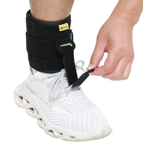 Tenbon Ankle Support Drop Foot Brace Orthosis - Comfort Cushioned Adjustable Wrap Compression For Improved Walking Gait, P...