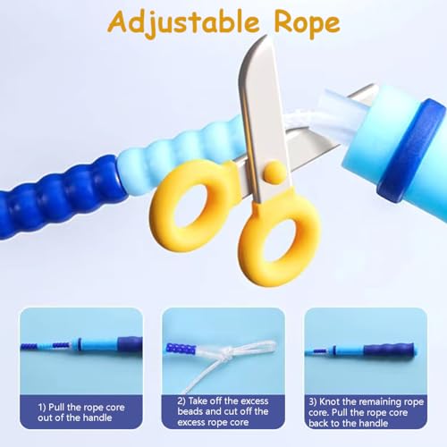 TYSISKNO Jump Rope for Kids Girls and Boys, Soft Beaded Jump Ropes, Adjustable Skipping Rope, Tangle-Free Segmented Rope f...