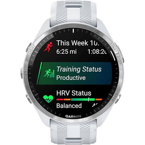 Garmin Forerunner® 965 Running Smartwatch - Whitestone and Powder Gray