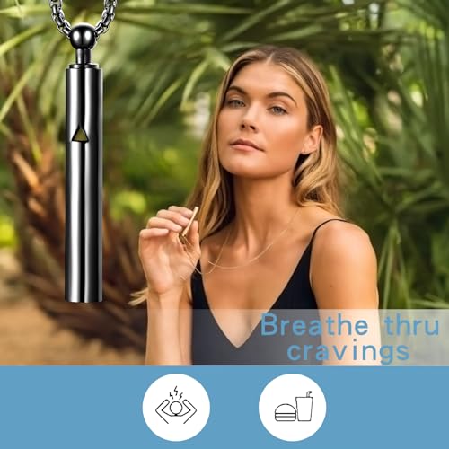 Anxiety Breathe Easy Necklace Mindfulness Breathing Necklace Breathlace Stainless Steel Pendant for Natural Calm & Stress ...