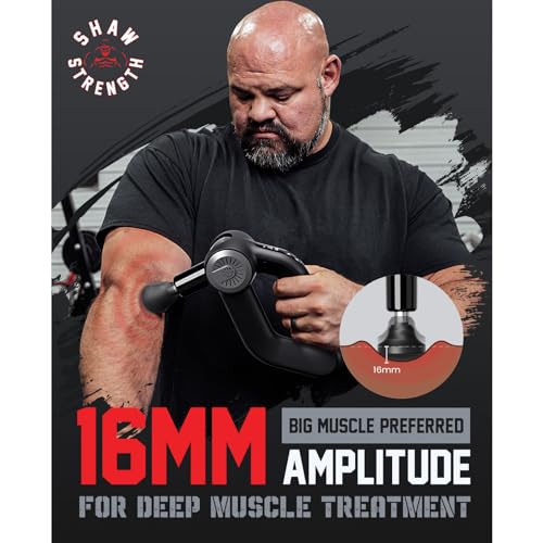 Shaw Strength S6 Pro Massage Gun Deep Tissue Percussion with 16mm Amplitude, Professional Muscle Massager Gun for Athletes...